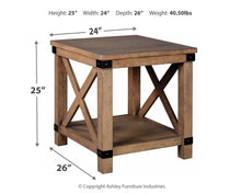 Load image into Gallery viewer, Aldwin - Rectangular End Table - Crossbuck Styling