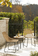 Load image into Gallery viewer, Coral Sand Light Brown/Black Outdoor Chairs with Table Set (Set of 3)