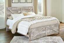 Load image into Gallery viewer, Hodanna Whitewash King Crossbuck Panel Bed