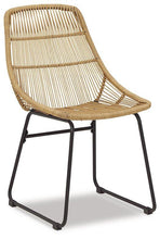 Load image into Gallery viewer, Coral Sand Light Brown/Black Outdoor Chairs with Table Set (Set of 3)