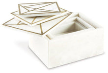 Load image into Gallery viewer, Ackley White/Brass Finish Box (Set of 3)