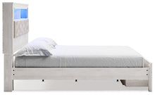 Load image into Gallery viewer, Altyra White King Upholstered Bookcase Bed with Storage