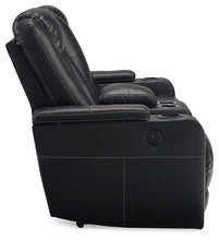 Load image into Gallery viewer, Center Point Black Reclining Loveseat with Console