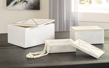 Load image into Gallery viewer, Ackley White/Brass Finish Box (Set of 3)