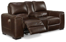 Load image into Gallery viewer, Alessandro Walnut Power Reclining Loveseat with Console