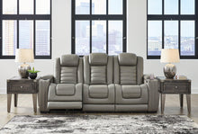 Load image into Gallery viewer, Backtrack Gray Power Reclining Sofa