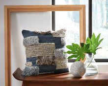 Load image into Gallery viewer, Gibbend Blue/Gray/White Pillow