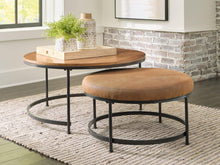 Load image into Gallery viewer, Drezmoore Light Brown/Black Nesting Coffee Table (Set of 2)