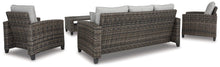 Load image into Gallery viewer, Cloverbrooke Gray 4-Piece Outdoor Conversation Set