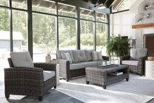 Load image into Gallery viewer, Cloverbrooke Gray 4-Piece Outdoor Conversation Set