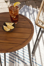 Load image into Gallery viewer, Coral Sand Light Brown/Black Outdoor Chairs with Table Set (Set of 3)