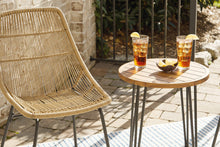 Load image into Gallery viewer, Coral Sand Light Brown/Black Outdoor Chairs with Table Set (Set of 3)