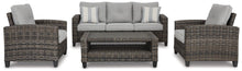 Load image into Gallery viewer, Cloverbrooke Gray 4-Piece Outdoor Conversation Set