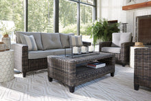 Load image into Gallery viewer, Cloverbrooke Gray 4-Piece Outdoor Conversation Set