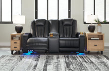 Load image into Gallery viewer, Center Point Black Reclining Loveseat with Console