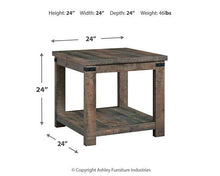 Load image into Gallery viewer, Hollum Rustic Brown End Table