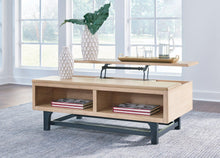 Load image into Gallery viewer, Freslowe Light Brown/Black Lift-Top Coffee Table
