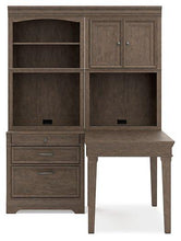 Load image into Gallery viewer, Janismore Weathered Gray 4-Piece Bookcase Wall Unit with Desk
