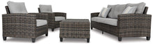 Load image into Gallery viewer, Cloverbrooke Gray 4-Piece Outdoor Conversation Set