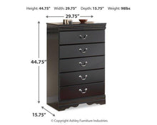 Load image into Gallery viewer, Huey Vineyard Black Queen Sleigh Bed with Dresser, Mirror, Chest and Nightstand