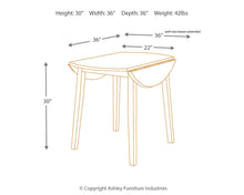 Load image into Gallery viewer, Hammis - Round Drm Drop Leaf Table