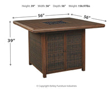 Load image into Gallery viewer, Paradise - Square Bar Table W/fire Pit