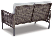 Load image into Gallery viewer, Lainey Two-tone Gray Outdoor Love/Chairs/Table Set (Set of 4)