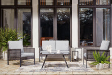 Load image into Gallery viewer, Lainey Two-tone Gray Outdoor Love/Chairs/Table Set (Set of 4)
