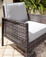 Load image into Gallery viewer, Lainey Two-tone Gray Outdoor Love/Chairs/Table Set (Set of 4)