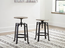 Load image into Gallery viewer, Lesterton Light Brown/Black Counter Height Stool (Set of 2)