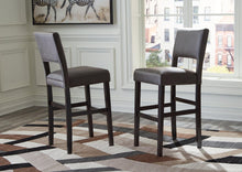 Load image into Gallery viewer, Leektree Gray/Brown Bar Height Bar Stool (Set of 2)