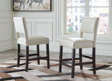 Load image into Gallery viewer, Leektree Ivory/Brown Counter Height Bar Stool (Set of 2)