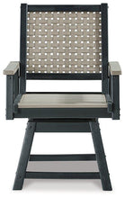 Load image into Gallery viewer, Mount Valley Driftwood/Black Swivel Chair (Set of 2)