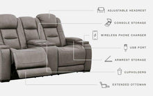Load image into Gallery viewer, The Man-den - Pwr Rec Loveseat/con/adj Hdrst
