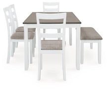 Load image into Gallery viewer, Stonehollow White/Gray Dining Table and Chairs with Bench (Set of 6)