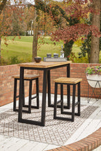 Load image into Gallery viewer, Town Wood Brown/Black Outdoor Counter Table Set (Set of 3)