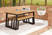 Load image into Gallery viewer, Town Wood Brown/Black Outdoor Dining Table Set (Set of 3)