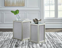 Load image into Gallery viewer, Traleena Silver Finish Nesting End Table (Set of 2)