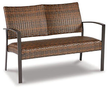 Load image into Gallery viewer, Zariyah Dark Brown Outdoor Love/Chairs/Table Set (Set of 4)