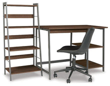 Load image into Gallery viewer, Soho Warm Brown/Gunmetal Home Office Desk with Shelf