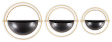 Load image into Gallery viewer, Tobins Black/Gold Finish Wall Planter (Set of 3)