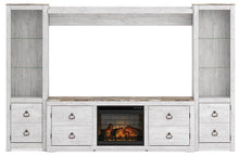 Load image into Gallery viewer, Willowton 4-Piece Entertainment Center with Electric Fireplace