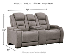Load image into Gallery viewer, The Man-den - Pwr Rec Loveseat/con/adj Hdrst