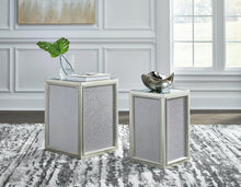 Load image into Gallery viewer, Traleena Silver Finish Nesting End Table (Set of 2)