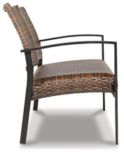 Load image into Gallery viewer, Zariyah Dark Brown Outdoor Love/Chairs/Table Set (Set of 4)