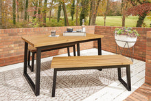 Load image into Gallery viewer, Town Wood Brown/Black Outdoor Dining Table Set (Set of 3)