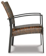Load image into Gallery viewer, Zariyah Dark Brown Outdoor Love/Chairs/Table Set (Set of 4)