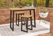 Load image into Gallery viewer, Town Wood Brown/Black Outdoor Counter Table Set (Set of 3)