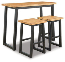 Load image into Gallery viewer, Town Wood Brown/Black Outdoor Counter Table Set (Set of 3)