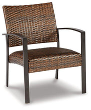Load image into Gallery viewer, Zariyah Dark Brown Outdoor Love/Chairs/Table Set (Set of 4)